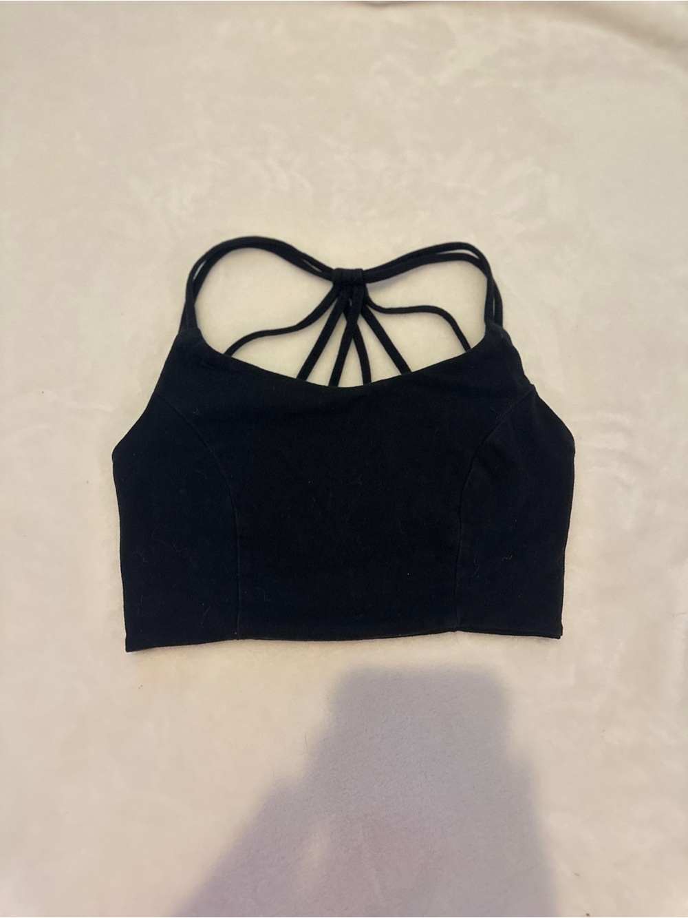 Popular Basics Black Strappy Crop Top